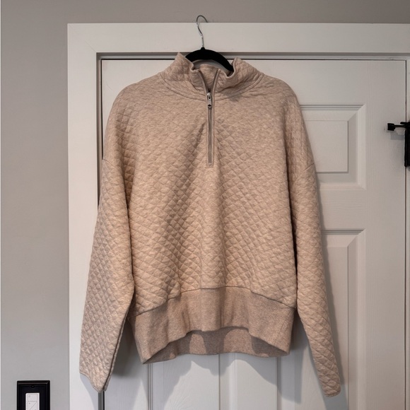 Banana Republic Jackets & Blazers - Auth.✅ NWOT Women’s Banana Republic “Heathered Oatmeal” Quilted 1/4 Zip Size XL🤍